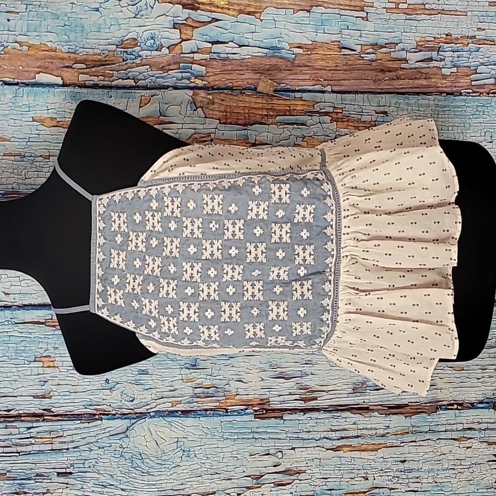 Jachs Girlfriend Chambray Peplum Top